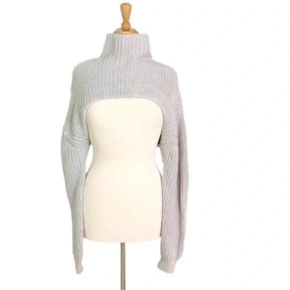 RtA Shrug Turtleneck Sweater Jady Gray L - Picture 4 of 13